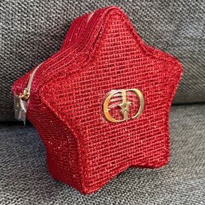 Dior Lunar New Year Red Star Makeup Bag Cosmetic Pouch Mini New Authentic